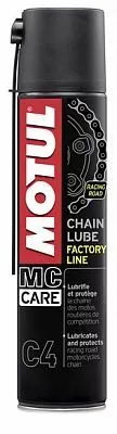 Смазка цепи для кольцевых гонок и дорожных мотоциклов MOTUL C4 Chain Lube Factory Line 0,4л (102983)